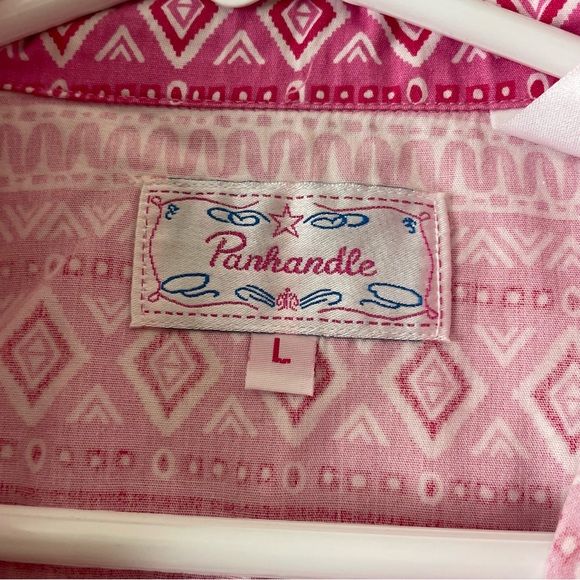 Panhandle Girls' Aztec Pink White Stripe Western shirt button down Size Large - Picture 3 of 6